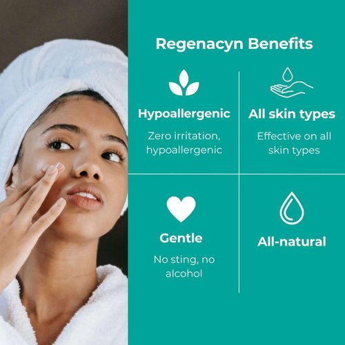 Regenacyn Advanced Scar Gel, Soothing Hydrogel for Acne Scars, Surgical Scars, Keloid Scars, Remedy with All-Natural Hypochlorous Acid, Stretch Mark Remover, 1oz