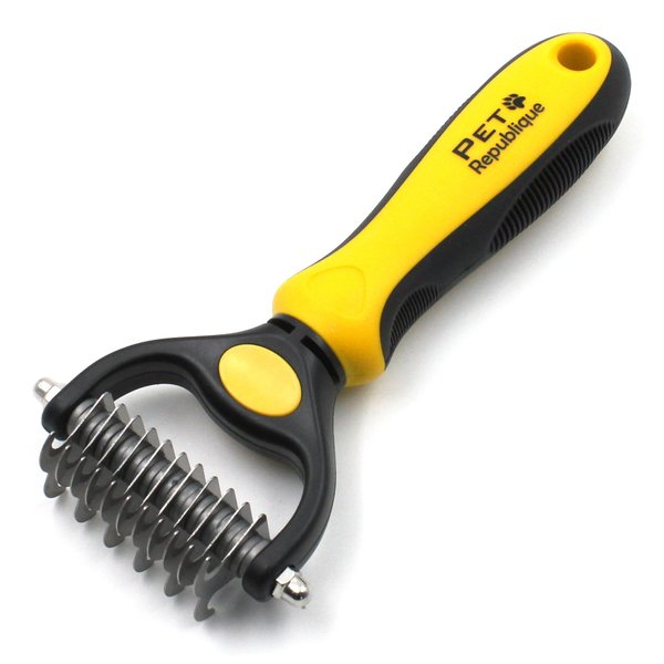 Pet Republique Dog Dematting Tool – Matt Splitters for Dogs, Cats, Rabbits, Long Haired Breed Pets – Effective Pet Dematting, Mat Remover, De-Matting Comb, or Dematter (6+11 Teeth)