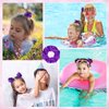 Taiyin 24 Pieces Shiny Metallic Scrunchie Solid Scrunchies Hair Ties Hair Elastics Accessories Elastic Hair Band for Women Girls Gym Dance Cheerleading Softball Volleyball Baseball Team(Purple)