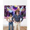 Mocsicka 70s Party Backdrop Banner Back to 70s Let's Boogie Disco Dancing Party Decorations 1970s Disco Birthday Party Supplies Banner (Rainbow, 70.8x43.3 inch)