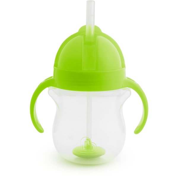 Munchkin® Any Angle™ Weighted Straw Trainer Cup with Click Lock™ Lid, 7 Ounce, Green