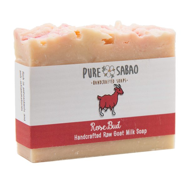 PURE SABAO RoseBud – Goat Milk Soap with Organic Shea Butter – Handmade Natural Soap