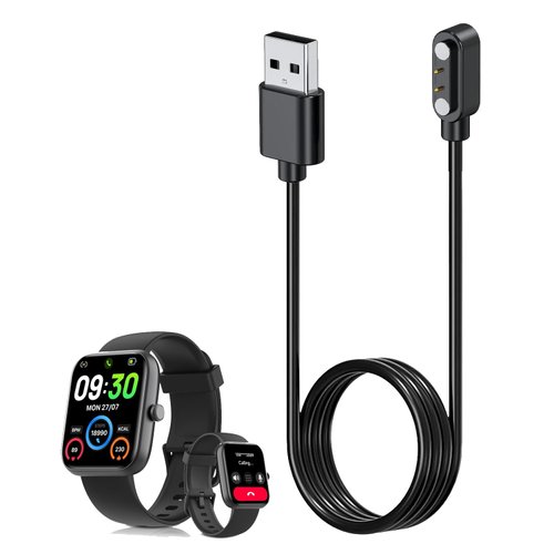 KONXISA 1_Pack Charger Cable for ‎Motivaris ‎IDW25 1.83" Smartwatch, Charging USB Cable with Magnetic Adsorption, Universal Magnetic Charging Cord with High Durability, Lightweight and Easy to Carry