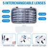 YOCTOSUN Magnifying Glasses with 4 LED Lights, Headband Magnifier with 5 Detachable Lenses 1X, 1.5X, 2X, 2.5X 3.5X -Rechargeable Hands Free Lighted Head Magnifier Glass for Crafts, Cross Stitch, Hobby