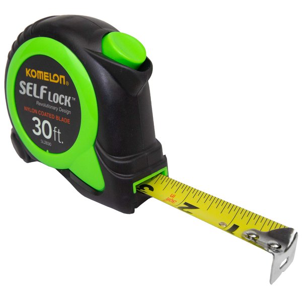 Komelon SL2830; 30' x 1" Self-Lock Tape Measure , Green