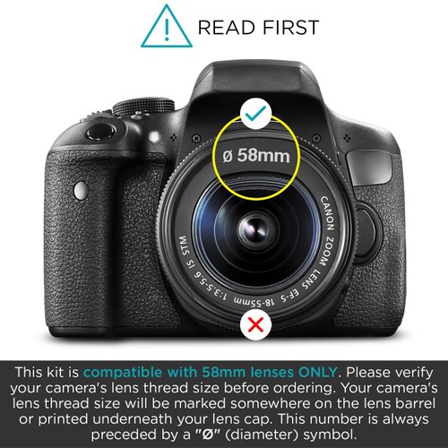 Altura Photo 58MM Lens Filter Kit - Includes 58MM ND Filter, 58MM Polarizer Filter, 58MM UV Filter - UV, CPL Polarizing Filter, Neutral Density for Camera Lens with 58MM Filters + Lens Filter Case