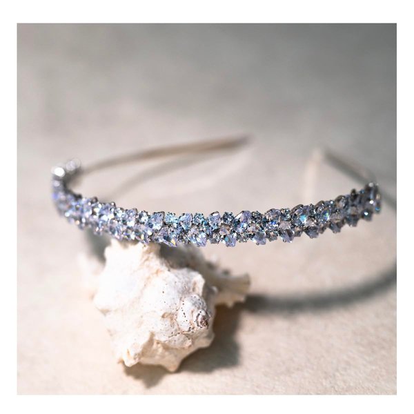 LEMOXIVI Cubic Zirconia Wedding Headband Silver Tiara for Women Crystal Bridal Headpiece Bride Hair Accessories for Prom Birthday Party
