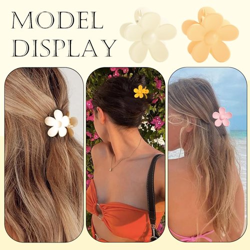 Drnytunk Flower Hair Clips for Women, 16Pcs Small Flower Hair Clips 1.37 Inch Mini Matte Flower Claw Clips Cute Tiny Hair Clips for Thin Thick Hair Strong Hold Non Slip Hair Accessories