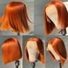Ginger Orange Bob Wig Human Hair Straight 12 Inch 13x4 Lace Front Wigs Human Hair Pre Plucked with Baby Hair 13x4 Short Bob Transparent Lace Frontal Wigs for Black Women 150% Density