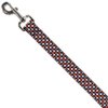 Dog Leash Houndstooth Navy Orange White 4 Feet Long 0.5 Inch Wide