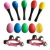 Musical Toys Mini Band Musical Instruments Rhythm Toys Value Pack[Set of 5 Egg Shakers +5 Maracas+ 2 wrist bells]