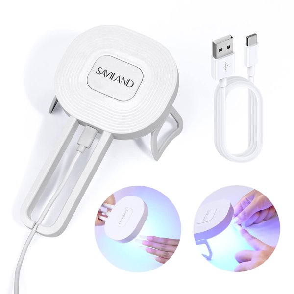SAVILAND U V Light for Nails - 36W Portable Handheld Mini U V LED Nail Lamp for Gel Nails Curing All Soak-Off U V Folding Stand Nail Dryer Easy to Use for Nail Art Tool for Home DIY Salon