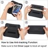Wisdompro Faraday Bag, RFID Signal Blocking Bag Shielding Cage Pouch Wallet Case for Cell Phone Privacy Protection and Car Key FOB, Anti-Tracking, Anti-Spying Case Blocker - Black