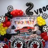 YWQIPABA Race Car 2nd Birthday Party Balloons, 40 Inch Mylar Foil Racetrack Number 2 Balloon Black for Boys Two Fast Birthday Decorations,Race Car Theme Party Decorations Supplies 7 Pcs