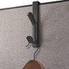 Officemate Double Coat Hooks for Cubicle Panels, Adjustable, Comes in 2 Pack (22009) Black