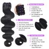 Vallbest 3 Bundles Body Wave Bundles Human Hair 16 18 20 Inches 16A 100% Unprocessed Virgin Weave Bundles Human Hair Extensions Quick Weave Natural Black Color For Black Women