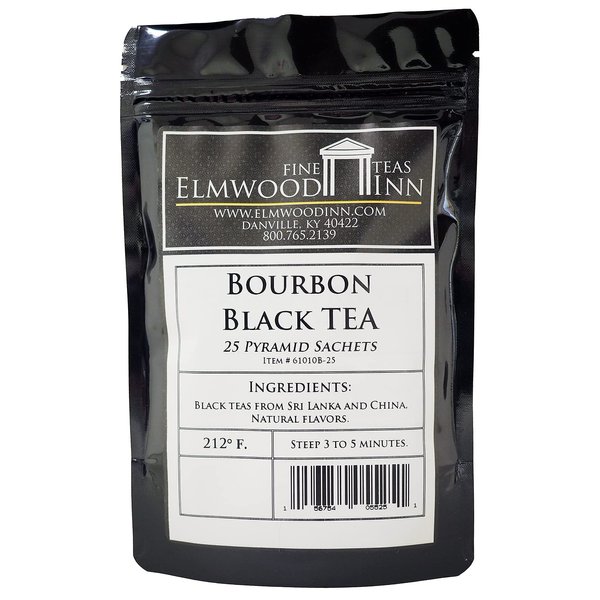 Elmwood Inn Fine Teas, Bourbon Black Tea, 25 Pyramid Sachet Tea Bags