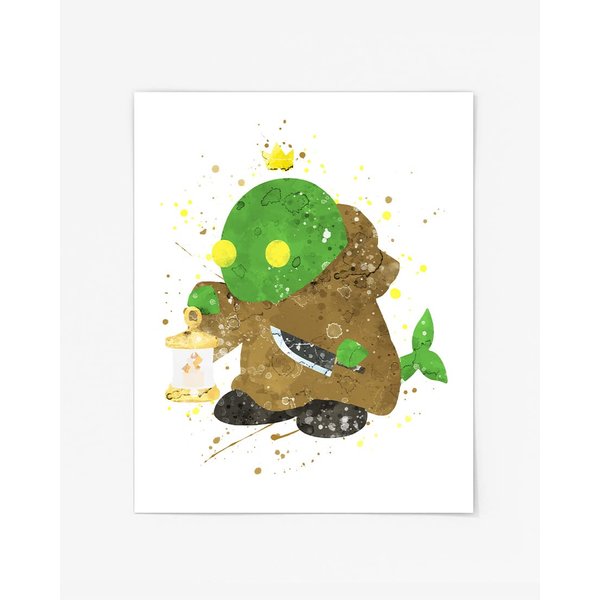 Tonberry King Prints, Final Fantasy Watercolor, Nursery Wall Poster, Holiday Gift, Kids and Children Artworks, Digital Illustration Art, Gaming, Gamer, Game