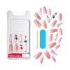 KISS Gel Fantasy Press On Nails, Nail glue included, 'Jelly Cookie', Pink, Long Size, Coffin Shape, Includes 28 Nails, 2g glue, 1 Manicure Stick, 1 Mini File