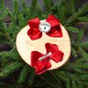 Thing 1 and Thing 2 Inspired Hair Christmas Holiday Shimmer Bow Set by Inspired Bows