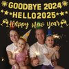 Gold Glitter Goodbye 2024 Hello 2025 Banner Happy New Year Banner New Year Hanging Swirls Decorations for New Year's Eve Party Supplies Happy New Year Decorations 2025