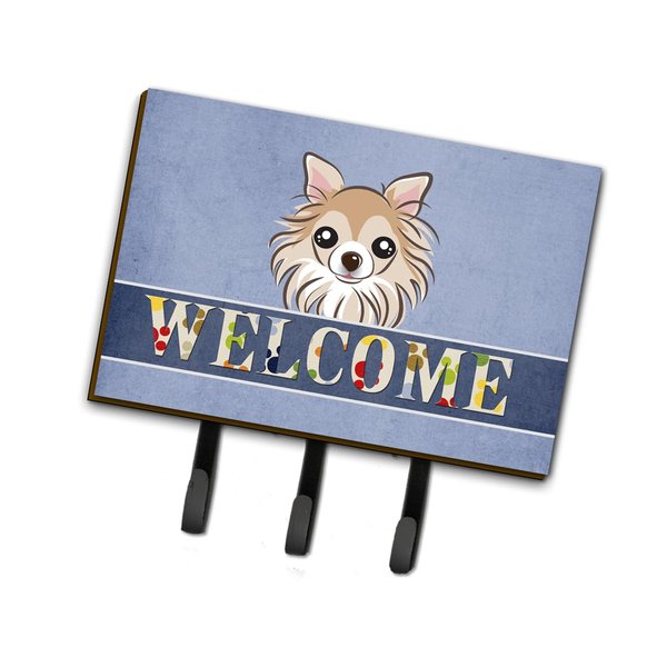 Carolines Treasures Chihuahua Welcome Leash or Key Holder Blue Triple multicolor