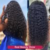 kysonty Lace Front Wigs Human Hair 180% Density 13x4 Wet and Wavy Water Curly Lace Front Wig Human Hair Pre Plucked Glueless Wigs Human Hair for Black Women with Baby Hair (28inch, Natural Color)