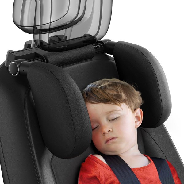 zorunowa Car Headrest Pillow,Thickened Memory Foam Road Pal Headrest,Neck Support Pillow,180° Adjustable Car Headrest, U- Shaped Design,Travel Car Sleeping,Suitable for Kids and Adults (Black)