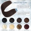 Tape in Hair Extensions Human Hair 100% Remy Hair 20pcs 50g/Pack Straight Seamless Invisible Skin Weft Extensions Easy to Apply and Style (#2 Dark Brown, 18 Inch)