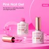 Gellen Pink Gel Nail Polish Set - 2Pcs 10ml Bright Pink Gel Polish and Water Pink Colors Gel Polish Kit Soak Off LED Gel Nail Kit Manicure DIY Home Gifts for Women