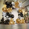 134Pcs Black White And Gold Balloons Arch Luxurious Retirement Metallic Golden Balloon Garland Set Decor Kit For Roaring 20s, New Year's, Birthdays, Graduations & Themed Celebrations