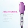 SweetLF Pro Hair Straightener Brush- Precision 6-Level Temp Control & Million-Count Negative Ions for Smooth, Frizz-Free Locks (Rose Purple)