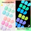 MTSSII Glow in the Dark Gel Nail Polish 6 Colors Luminous Jelly Gel Polish Set Fluorescent Bright Pink White Blue Purple Glow Effect Soak Off UV Nail Polish Kit Christmas Halloween Gifts for Women