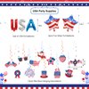 Chilfamy USA Party Decorations, Red Blue White Decorations with American Flag Banner, 12Pcs USA Hanging Swirls Decors, Pennant Bunting Banner, Foil Balloons for Welcome Home Patriotic Party Supplies