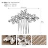Foyte Crystal Bride Wedding Hair Comb Rhinestone Headpieces Leaf Side Hair Combs for Women and Bride (Silver)