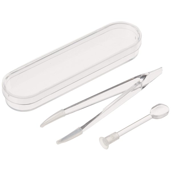 KISEER 5 Pack Clear Portable Travel Contact Lens Remover Tool Kit Eye Tweezer Stick Inserter Set with Soft Tip