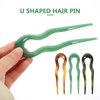 minkissy French Hair Pin French Pin, French Hair Sticks U Shape Updo Hair Tortoise Shell Hair Forks 2 Prong Bun Hair Sticks 3pcs Hair Pin