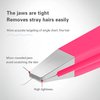 Tweezers Set, High Precision Stainless Steel Eyebrow Tweezers for Facial Hair, Inward Growing Hair and Splinter Remover Kit, Suitable for Women and Men, 4-Piece Set. (pink)