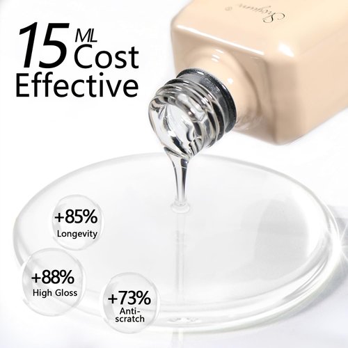 SHOYUM 2 Pcs 15ml No Wipe Gel Top Coat and Base Coat Set - Shine Finish and Long Lasting, Soak Off LED Nail Lamp Gel Base Top Coat Finish Nail Art Design Manicure Gifts for Women