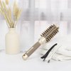 AIMIKE Round Brush, 1.3 Inch Barrel, Nano Thermal Ceramic & Ionic Tech, Boar Bristles, for Blow Drying, Styling, Curling and Shine, Gold + 4 Clips
