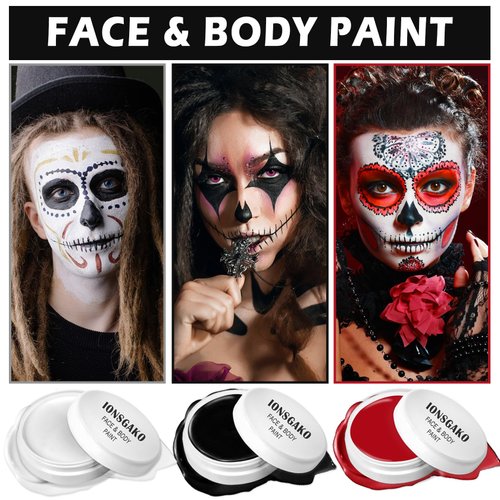 Black Face Body Paint, Oil Based Face Paint Professional Black Body Face Paint Palette Makeup for Halloween Clown Stage Zombie Vampire Makeup