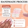 LoveOurHome 120pc French Tips Press on Nails Long Fake Nail Press on Nail Square False Nail Acrylic White Tips Press Square Nail Short Artificial Nail & Glue Adhesive Tabs for Women Girls