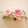 Fangsen Wedding Boho Pink Yellow Rose Flowers Floral Comb With Hair Clip Hair Accessories Floral Hair Headpiece for Brides and Bridesmaids