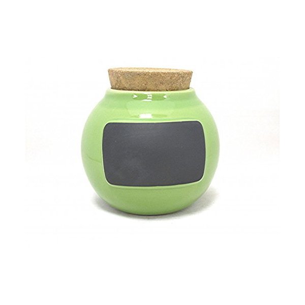 Green Chalk Board Personalize Stoneware Clay Word Jar by Muddy Waters