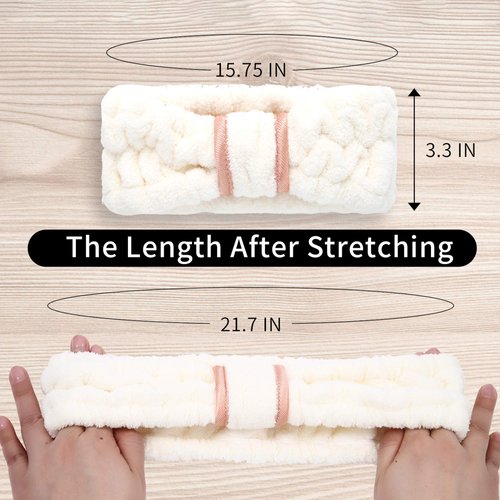 DOOBO 3 Pack Spa Headbands Microfiber SkinCare Face Wash Headband Facial Headband Makeup Towel Headbands for Women for Washing Face(White, Gray, Khaki)