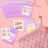 100PCS Press on Nail Packaging Bag and 100PCS White Cardboard Nail Tips Packaging Bags Empty Holographic Nail Storage Bags with 1 Roll Transparent Tape for Press on Nail Business (Pink, small)