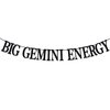 Black Glitter Big Gemini Energy Banner, Gemini May/June Birthday Party Decor - 12 Constellation Theme Birthday Party Decorations Supplies