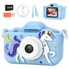 Knagsfa Kids Camera Toys for 3-12 Year Old Girls Boys,Children Digital Video Camcorder Camera with Cartoon Soft Silicone Cover, Best Birthday Festival Gift for Kids - 32G SD Card Included, Blue