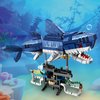 CSNRHG Mechanical Shark Building Block Set with Rotatable Link Components and Display Stand Marine Animal Model Birthday for Boys Age 8-12 Adults Mechanical and Ocean Enthusiasts 734 Pieces