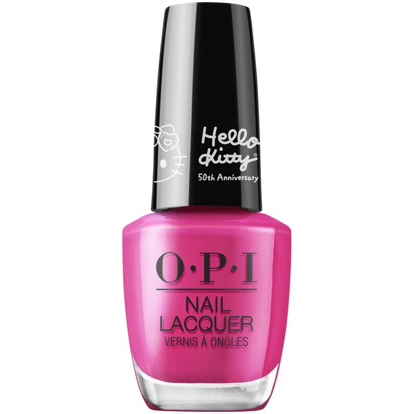 OPI Nail Lacquer, Pink Nail Polish, Up to 7 Days of Wear, Chip Resistant & Fast Drying, Hello Kitty 50th Collection, Follow Your Heart, 0.5 fl oz